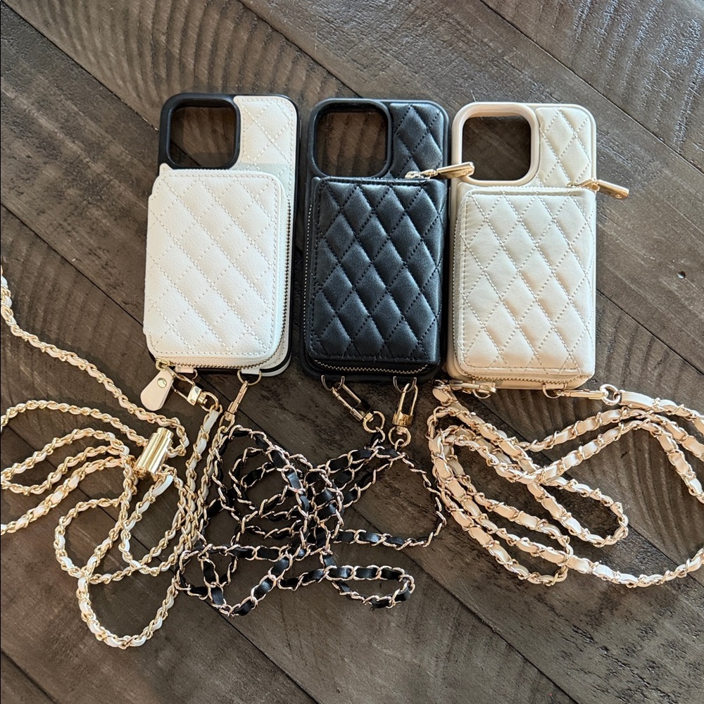 Elegant Quilted Phone Cases with Chain